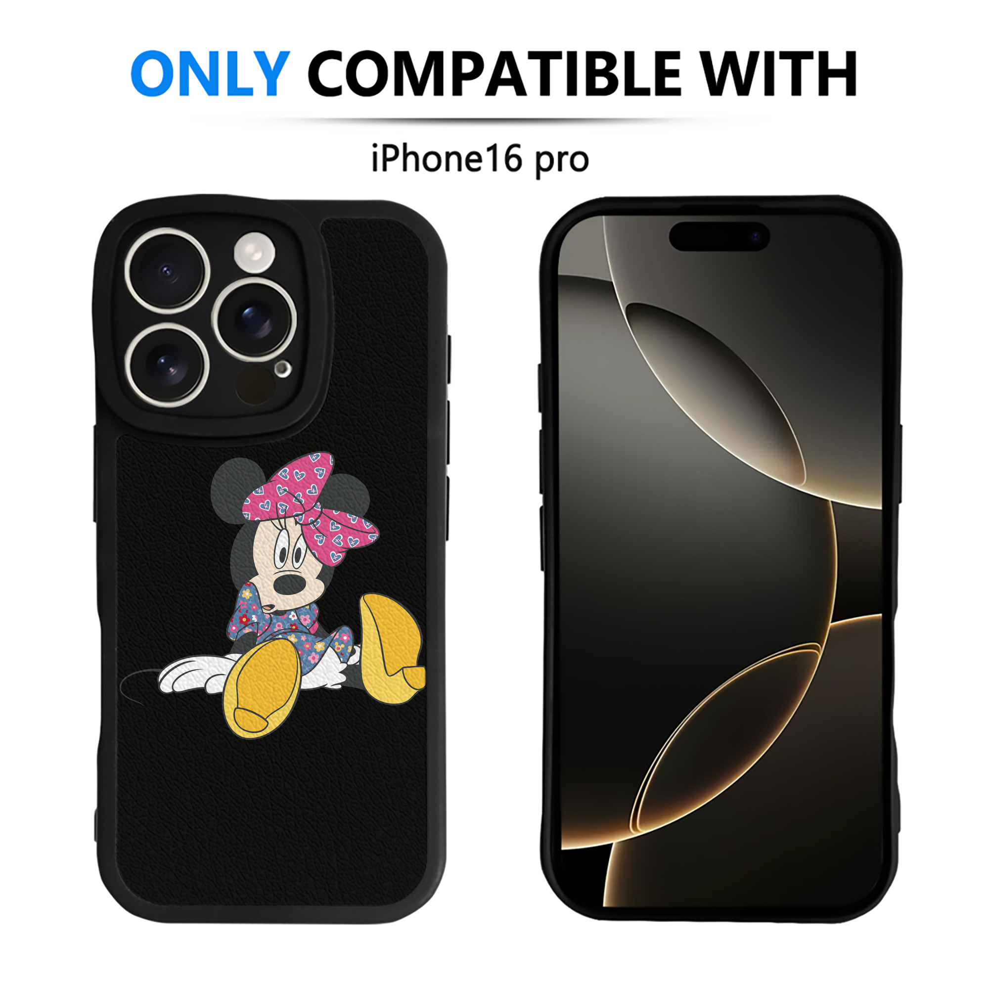 （画像用） ミッキーマウス Mickey Mouse 【iPhone 16シリーズ対応】シリコンスマホケース（レザー調） 材質：シリコン
